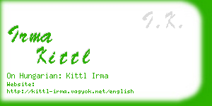 irma kittl business card